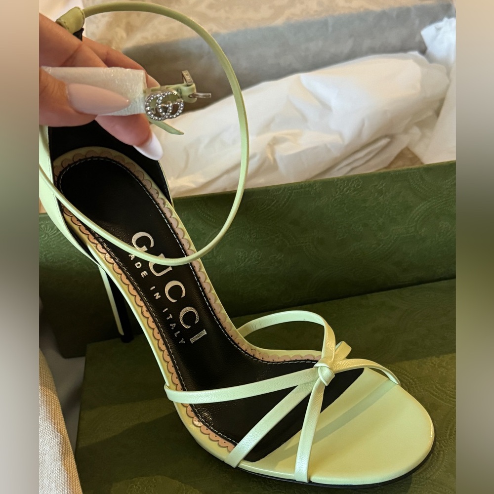 Gucci Woman Strappy High Heel Sandal | Pistachio/Light green